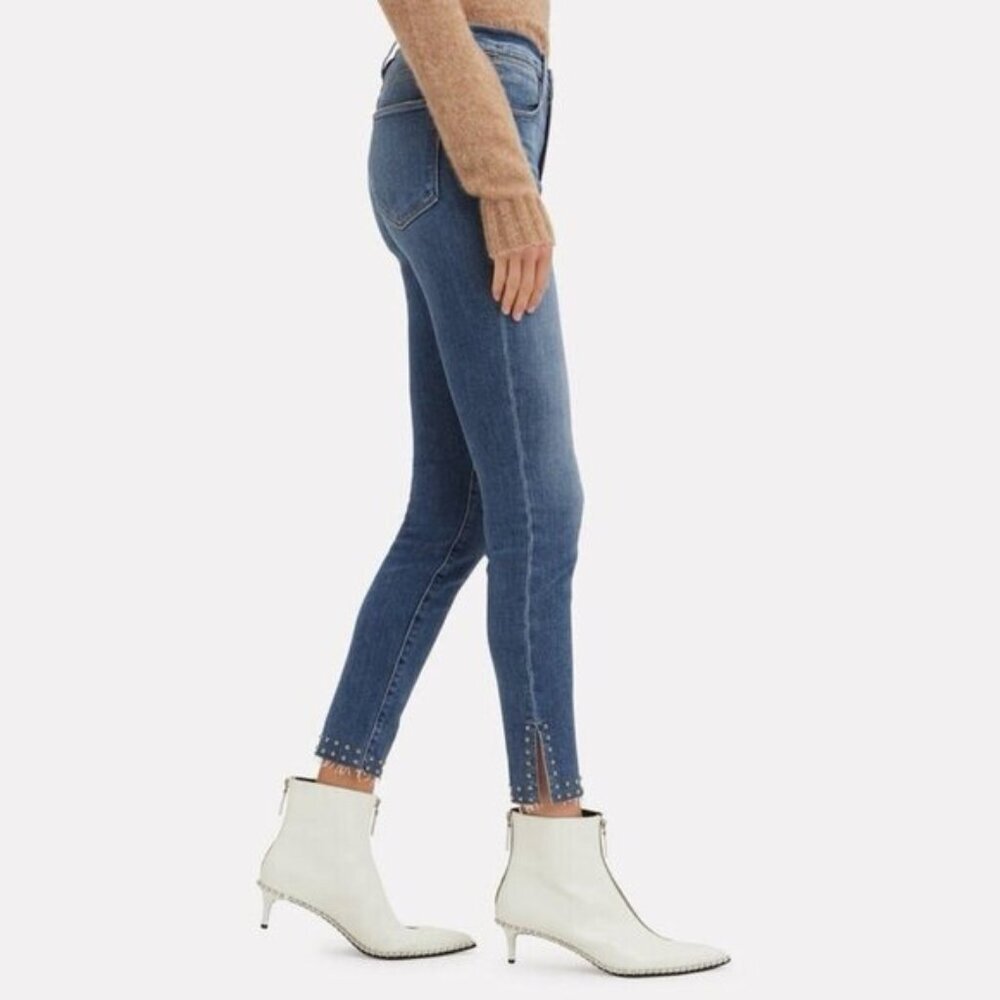 FRAME Le High Skinny Jeans Hazelwood Studded Ankle 24 #A1278 - Picture 3 of 11
